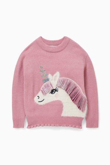 Copii - Unicorn - pulover - roz închis