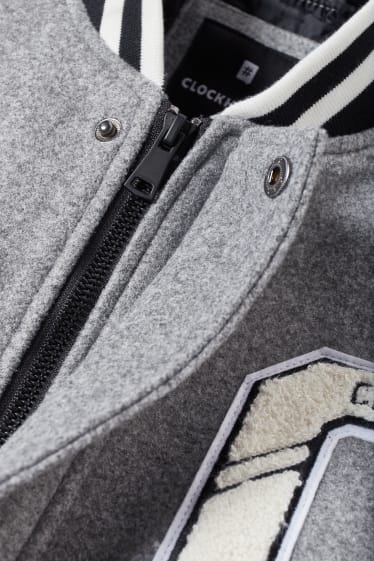 Men - CLOCKHOUSE - bomber jacket - gray-melange