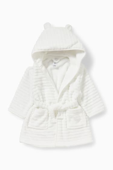 Babies - Baby bathrobe with hood - white