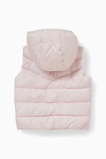 Babies - Minnie Mouse - baby quilted gilet with hood - rose