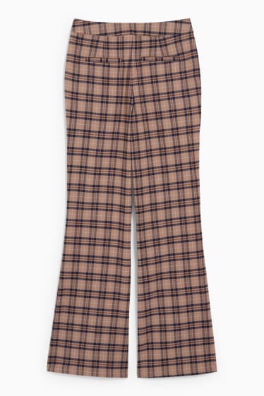 Damen - CLOCKHOUSE - Stoffhose - High Waist - Wide Leg - beige / blau