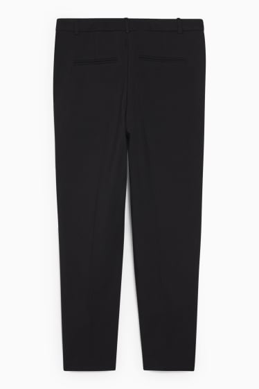 Women - Business trousers - mid-rise waist - slim fit - black