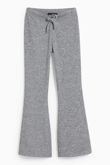 Children - Knitted trousers - gray-melange