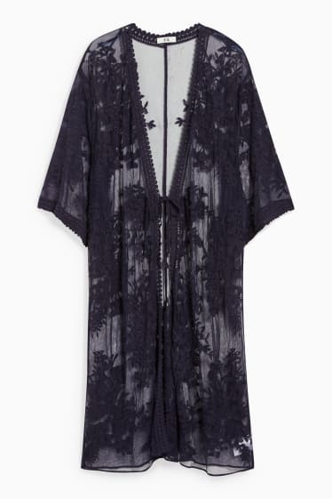 Femmes - Kimono - filet - bleu foncé