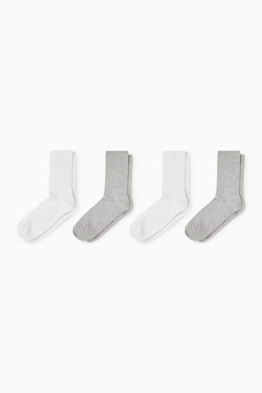 Damen - Multipack 4er - Socken - LYCRA® - weiß / grau