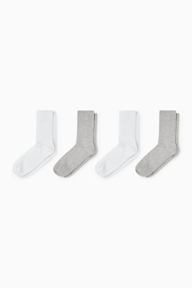Damen - Multipack 4er - Socken - LYCRA® - weiss / grau