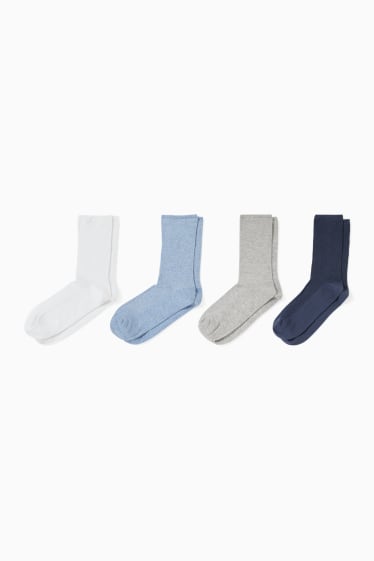 Femmes - Lot de 4 - chaussettes - LYCRA® - bleu clair-chiné