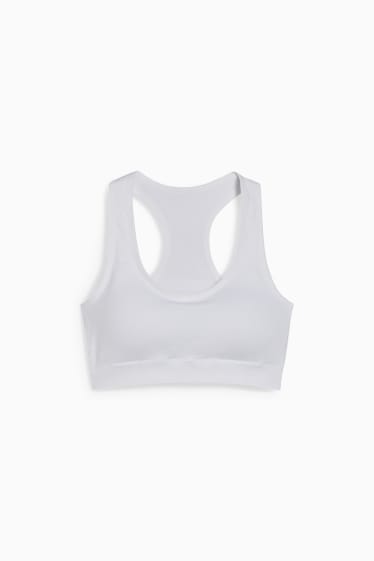 Women - Crop top - padded - seamless - LYCRA® - white
