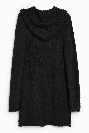 Women - Cardigan with hood - black