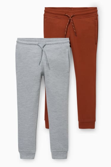 Bambini - Confezione da 2 - pantaloni sportivi - grigio chiaro melange