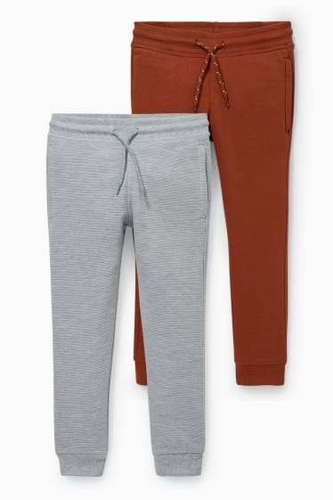 Enfants garçons - Lot de 2 - pantalon de jogging - gris clair chiné
