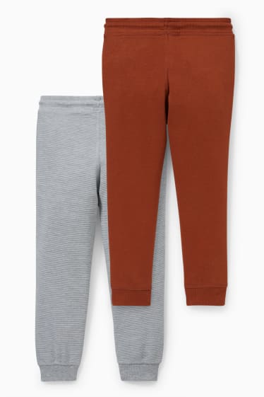 Enfants - Lot de 2 - pantalon de jogging - gris clair chiné