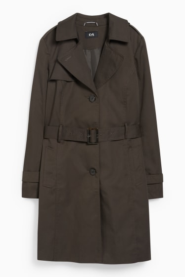 Women - Trench coat - dark green