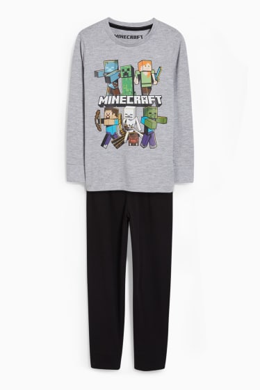 Nen - Minecraft - pijama - 2 peces - gris clar jaspiat