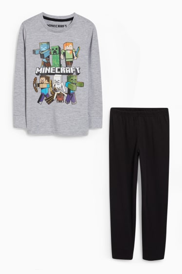 Nen - Minecraft - pijama - 2 peces - gris clar jaspiat