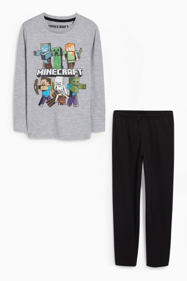 Nen/a - Minecraft - pijama - 2 peces - gris clar jaspiat