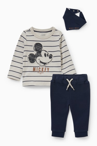 Bébés - Mickey Mouse - ensemble pour bébé - 3 pièces - bleu foncé