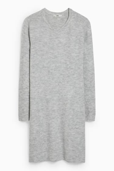 Femmes - Robe en maille basique - gris clair chiné