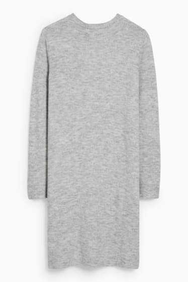 Donna - Vestito in maglia basic - grigio chiaro melange