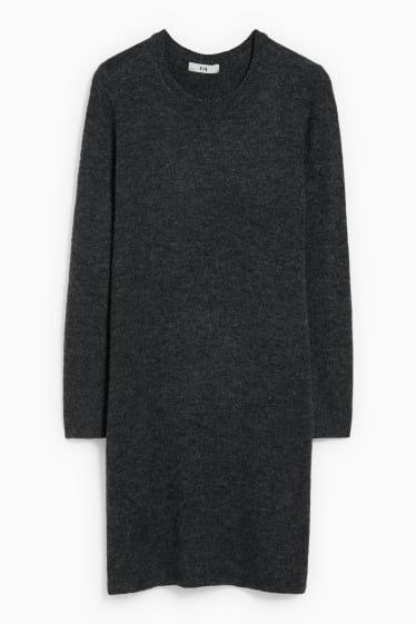 Donna - Vestito in maglia basic - grigio scuro