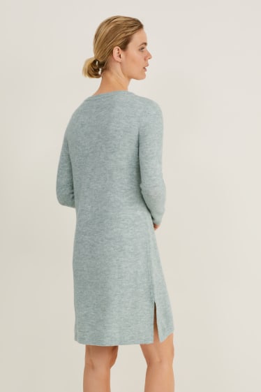 Damen - Basic-Strickkleid - mintgrün