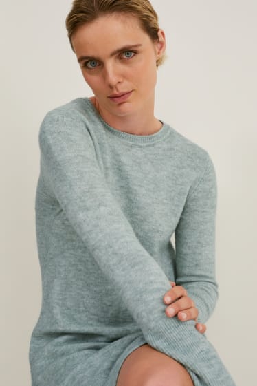 Damen - Basic-Strickkleid - mintgrün