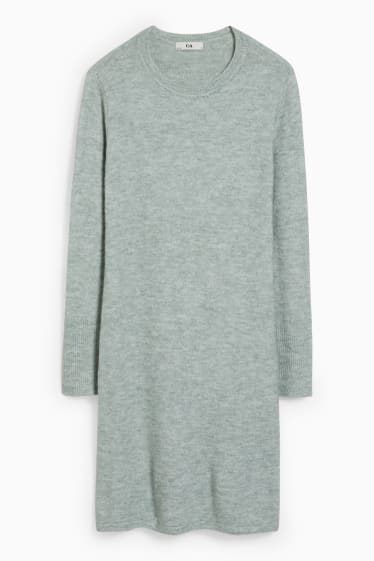 Damen - Basic-Strickkleid - mintgrün