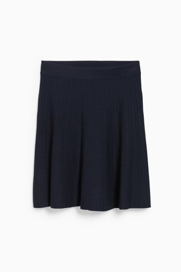 Women - Knitted skirt - dark blue