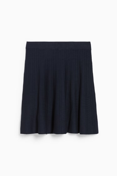 Women - Knitted skirt - dark blue
