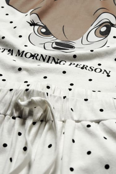 Mujer - Pijama - de lunares - Bambi - blanco
