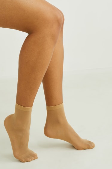 Donna - Confezione da 7 - calzini fini - 30 DEN - beige