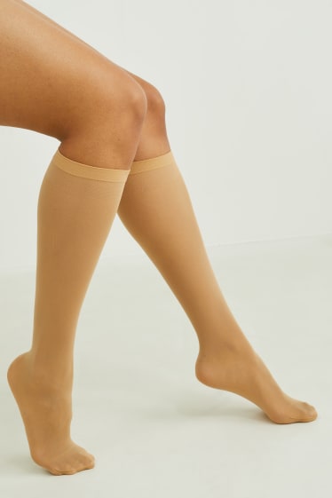 Women - Multipack of 4 - sheer knee highs - 40 denier - light beige