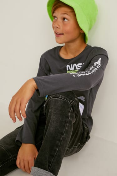 Kinder Buben - Slim Jeans - Jog Denim - dunkelgrau