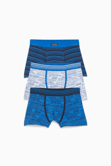 Enfants - Lot de 3 - boxers - bleu foncé