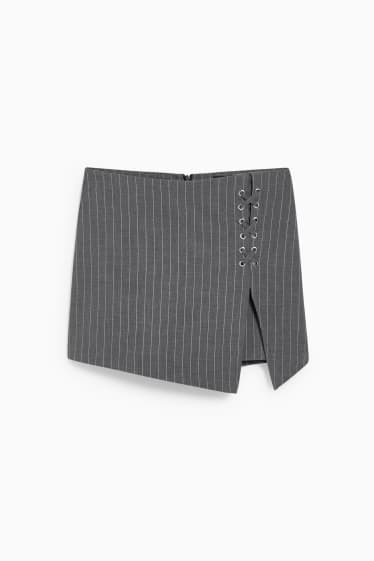 Femmes - CLOCKHOUSE - jupe-short - fines rayures - gris