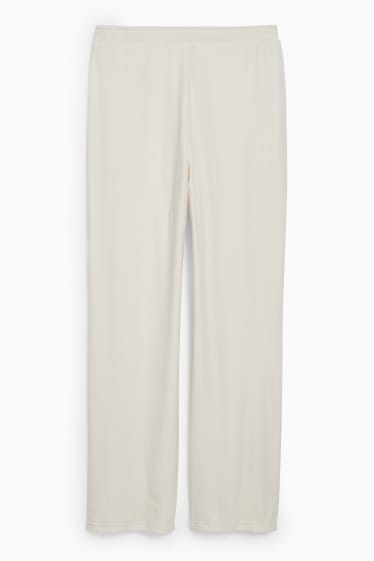 Donna - Pantaloni sportivi basic - bianco crema