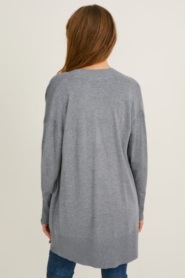 Women - Basic cardigan - gray-melange
