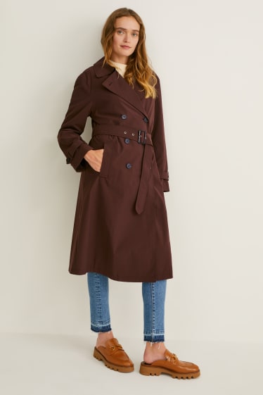 Damen - Trenchcoat - dunkelbraun