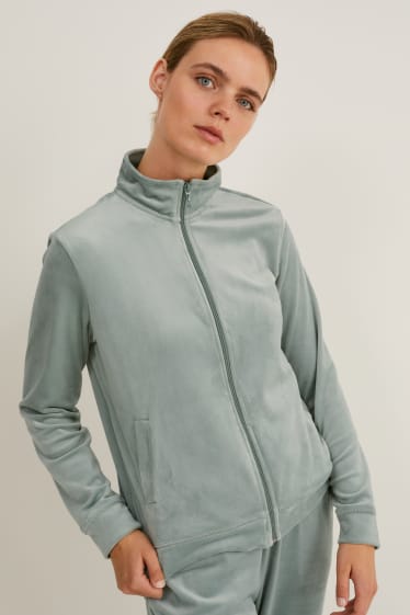 Kobiety - Bluza rozpinana z linii basic - miętowa zieleń