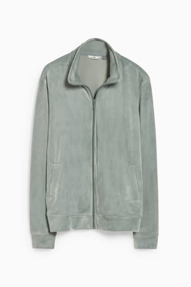 Women - Basic zip-through sweatshirt - mint green