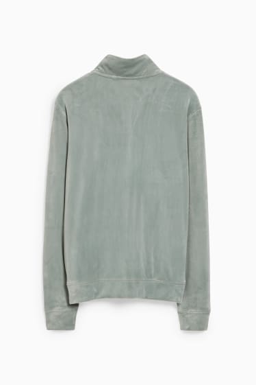 Women - Basic zip-through sweatshirt - mint green