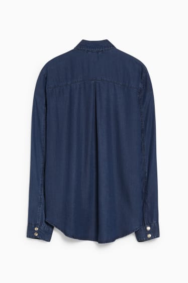 Women - Denim blouse - denim-dark blue