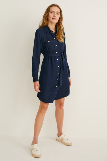 Women - Denim dress - denim-dark blue