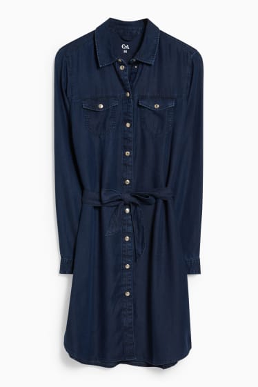 Women - Denim dress - denim-dark blue