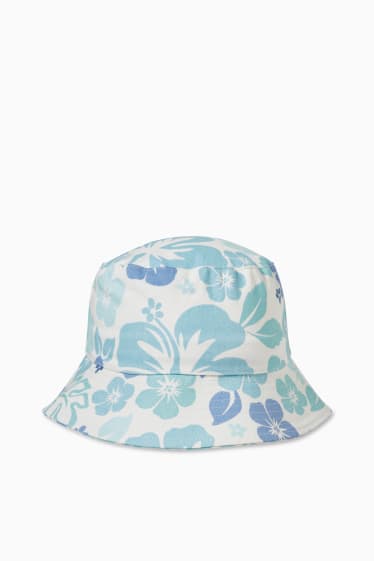 Ragazzi e giovani - CLOCKHOUSE - cappello - a fiori - bianco / azzurro