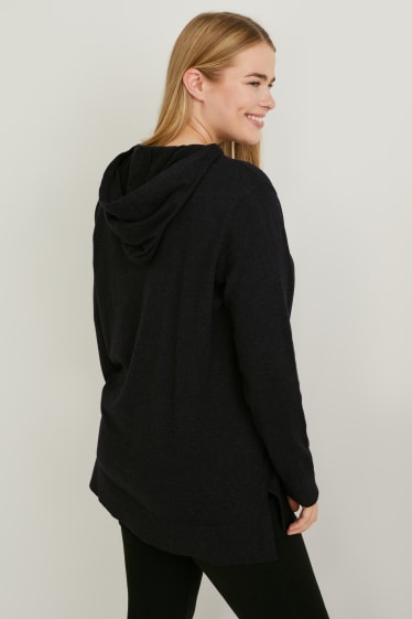 Women - Hooded jumper - dark gray
