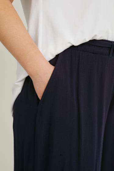 Women - Shorts - mid-rise waist - dark blue