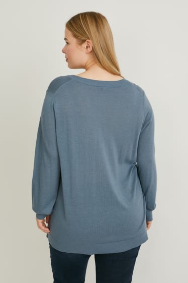 Donna - Maglione in maglia fine - blu