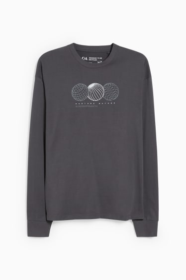 Heren - Longsleeve - donkergrijs