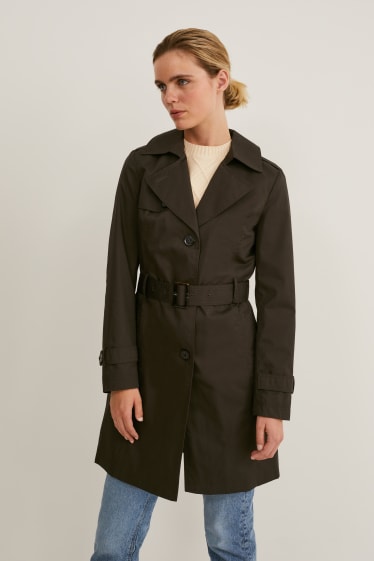Women - Trench coat - dark green